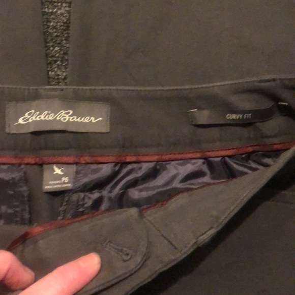 Eddie Bauer Brand Women's size 6 Petite Gray Curvy Fit Trousers Chinos - Picture 2 of 4